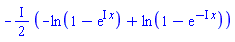 -((1/2)*I)*(-ln(1-exp(I*x))+ln(1-exp(-I*x)))