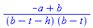 (-a+b)/((b-t-h)*(b-t))