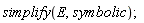 simplify(E, symbolic)