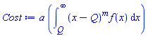 a*(int((x-Q)^m*f(x), x = Q .. infinity))