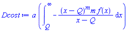 a*(int(-(x-Q)^m*m*f(x)/(x-Q), x = Q .. infinity))