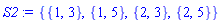 {{1, 3}, {1, 5}, {2, 3}, {2, 5}}