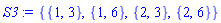 {{1, 3}, {1, 6}, {2, 3}, {2, 6}}