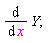 diff(Y, x)