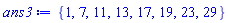 {1, 7, 11, 13, 17, 19, 23, 29}