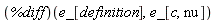 %diff(e_[definition], e_[c, nu])