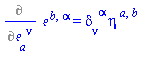 %diff(Physics:-Tetrads:-e_[`~b`, `~alpha`], Physics:-Tetrads:-e_[a, `~nu`]) = Physics:-g_[nu, `~alpha`]*Physics:-Tetrads:-eta_[`~a`, `~b`]