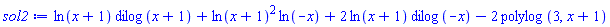 ln(x+1)*dilog(x+1)+ln(x+1)^2*ln(-x)+2*ln(x+1)*dilog(-x)-2*polylog(3, x+1)