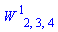W[`~1`, 2, 3, 4]