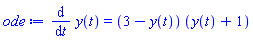 diff(y(t), t) = (3-y(t))*(y(t)+1)