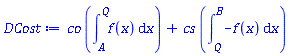 co*(int(f(x), x = A .. Q))+cs*(int(-f(x), x = Q .. B))