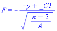 F(y) = -(-y+_C1)/((n-3)/A)^(1/2)