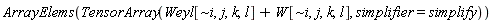 ArrayElems(TensorArray(Weyl[`~i`, j, k, l]+W[`~i`, j, k, l], simplifier = simplify))