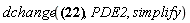 dchange({t = tau, x = y, u(t, x) = upsilon(y)/tau^(1/2)}, PDE2, simplify)