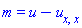 m(t, x) = u(t, x)-(diff(diff(u(t, x), x), x))