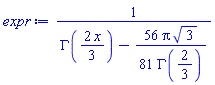 1/(GAMMA((2/3)*x)-(56/81)*Pi*3^(1/2)/GAMMA(2/3))