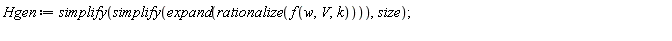 Hgen := simplify(simplify(expand(rationalize(f(w, V, k)))), size)