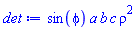 sin(phi)*a*b*c*rho^2