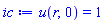 u(r, 0) = 1