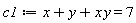 c1 := x*y+x+y = 7