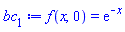f(x, 0) = exp(-x)