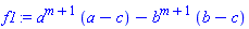 a^(m+1)*(a-c)-b^(m+1)*(b-c)