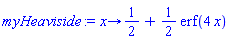 proc (x) options operator, arrow; 1/2+(1/2)*erf(4*x) end proc