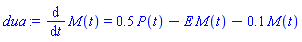 diff(M(t), t) = .5*P(t)-E*M(t)-.1*M(t)