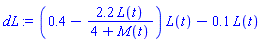 (.4-2.2*L(t)/(4+M(t)))*L(t)-.1*L(t)