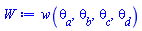 w(theta[a], theta[b], theta[c], theta[d])