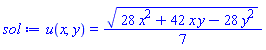 u(x, y) = (1/7)*(28*x^2+42*x*y-28*y^2)^(1/2)