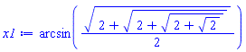 arcsin((1/2)*(2+(2+(2+2^(1/2))^(1/2))^(1/2))^(1/2))