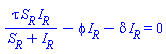 tau*S__R*I__R/(S__R+I__R)-phi*I__R-delta*I__R = 0