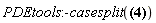 PDEtools:-casesplit({diff(diff(A(r), r), r)+(diff(A(r), r))/r+A(r)/r^2-a*r*A(r)+b*r^2*f*B(r), diff(diff(B(r), r), r)+(diff(B(r), r))/r+B(r)/r^2-c*r*A(r)+d*r^2*B(r)})