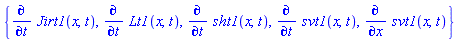 {diff(Jirt1(x, t), t), diff(Lt1(x, t), t), diff(sht1(x, t), t), diff(svt1(x, t), t), diff(svt1(x, t), x)}