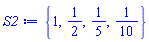 {1, 1/2, 1/5, 1/10}