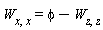 W[x, x] = phi-W[z, z]