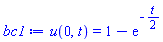 u(0, t) = 1-exp(-(1/2)*t)