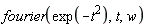 fourier(exp(-t^2), t, w)