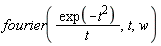 fourier(exp(-t^2)/t, t, w)