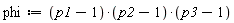 phi := (p1-1)*(p2-1)*(p3-1)