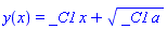 y(x) = _C1*x+(_C1*a)^(1/2)
