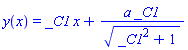 y(x) = _C1*x+a*_C1/(_C1^2+1)^(1/2)