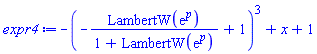 -(-LambertW(exp(p))/(1+LambertW(exp(p)))+1)^3+x+1