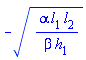 -(alpha*l[1]*l[2]/(beta*h[1]))^(1/2)