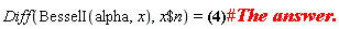 Diff(BesselI(alpha, x), `$`(x, n)) = 2^(-alpha)*x^(alpha-n)*hypergeom([(1/2)*alpha+1, (1/2)*alpha+1/2], [1+alpha, (1/2)*alpha-(1/2)*n+1, (1/2)*alpha-(1/2)*n+1/2], (1/4)*x^2)/GAMMA(alpha-n+1)