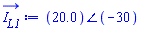 `#mover(mi("I",mathcolor = "blue"),mo("&rarr;",mathcolor = "blue"))`[L1] := `&angle;`(20.0, -30)