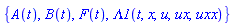 {A(t), B(t), F(t), Lambda1(t, x, u, ux, uxx)}