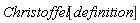 Christoffel[definition]