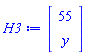 Vector(2, {(1) = 55, (2) = y})